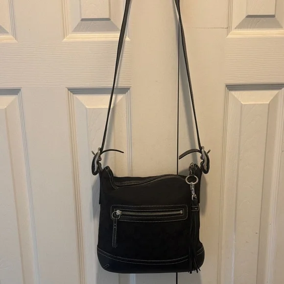 Coach Signature Jacquard Black Crossbody Bag Style 9362 - Picture 14 of 14